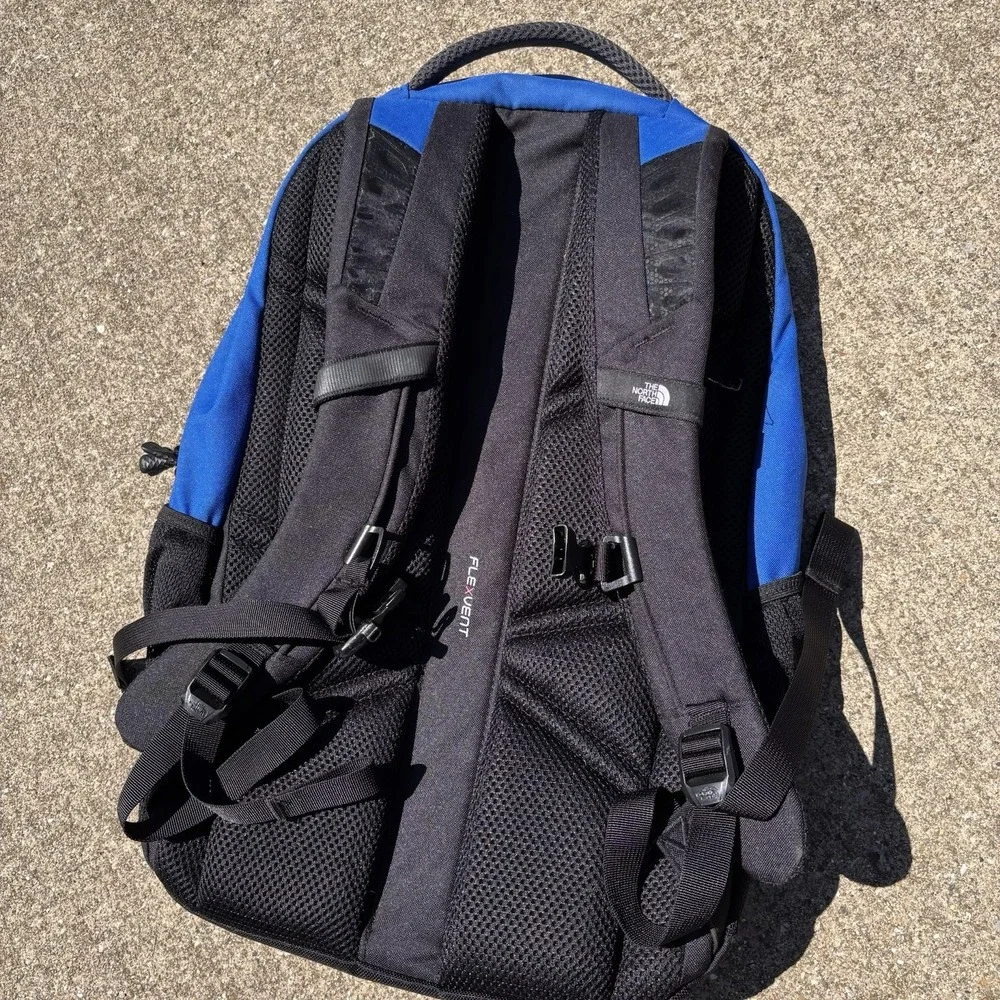 The North Face Connector Backpack Blue School Laptop Hiking Flex Vent 2 Pocket